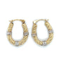 14K Two-Tone Gold Hoop Earrings; 0.7DWT; 1.1g