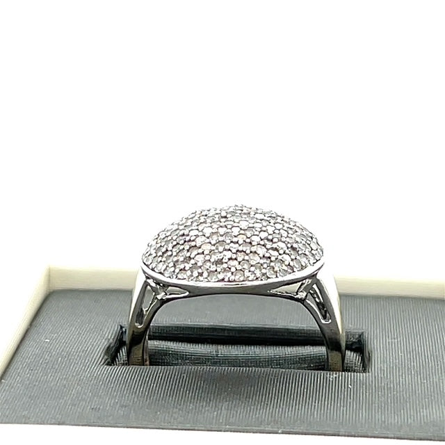 14K White Gold Diamond Lady's Ring; 0.65CTW; 6.3g; Size 8