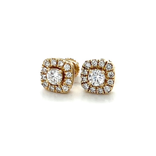 10K Yellow Gold Diamond Stud Earrings; 0.50CTW; 1.6g;