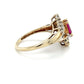 10K Yellow Gold Synthetic Ruby & CZ Lady's Accent Ring; 3.4g; Size 7