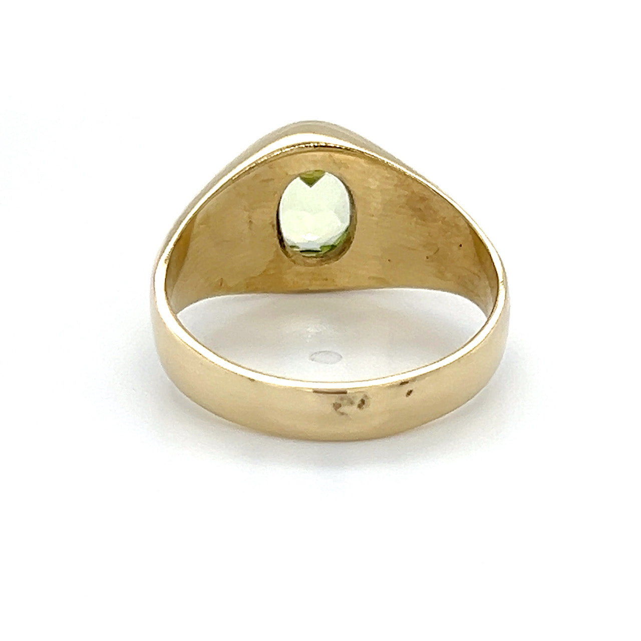 10K Yellow Gold Green Spinel Gentleman's Ring; 5.4g; Size 9.75