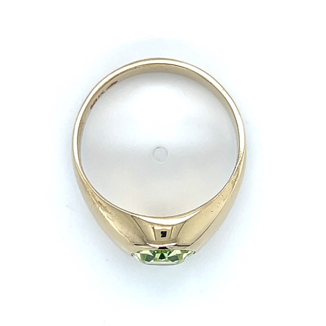 10K Yellow Gold Green Spinel Gentleman's Ring; 5.4g; Size 9.75