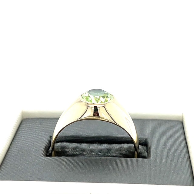 10K Yellow Gold Green Spinel Gentleman's Ring; 5.4g; Size 9.75