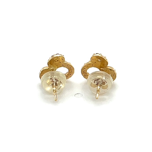14K Yellow Gold Mickey Mouse Stud Earrings; 0.4g