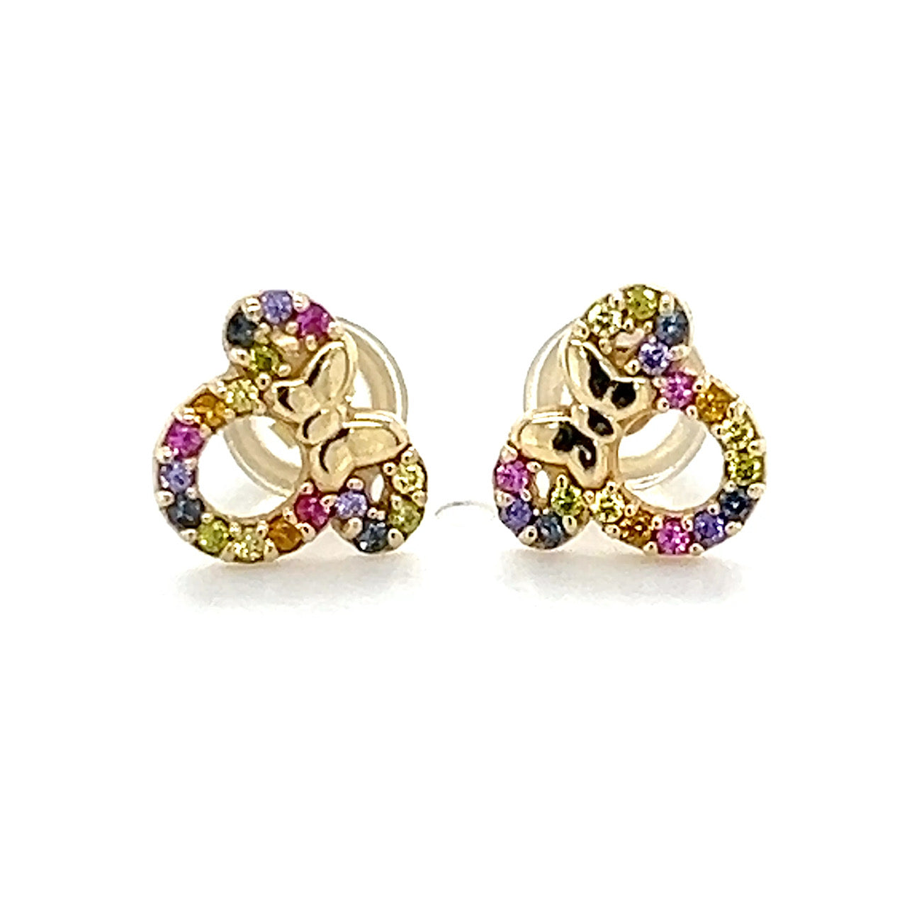14K Yellow Gold Mickey Mouse Stud Earrings; 0.4g