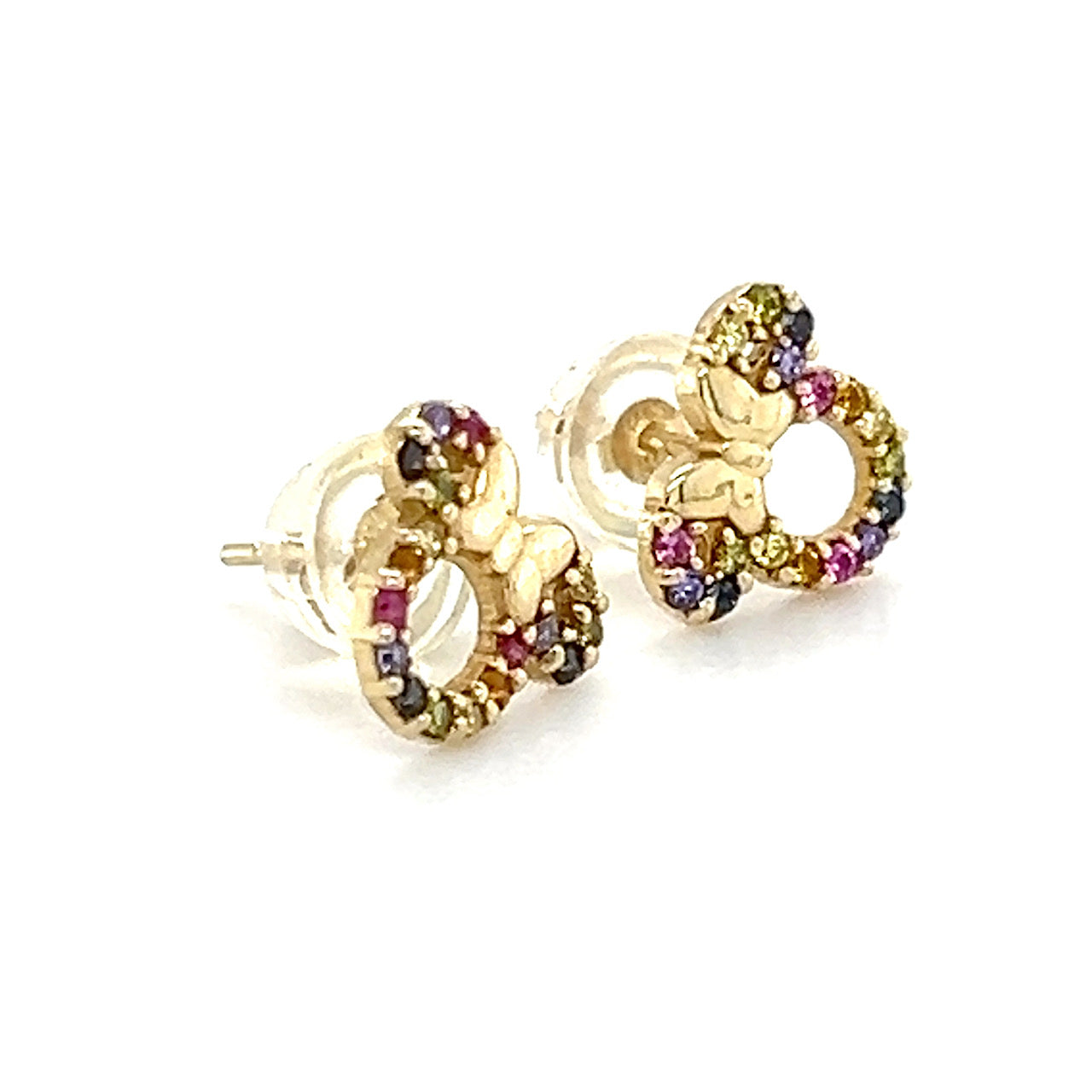 14K Yellow Gold Mickey Mouse Stud Earrings; 0.4g