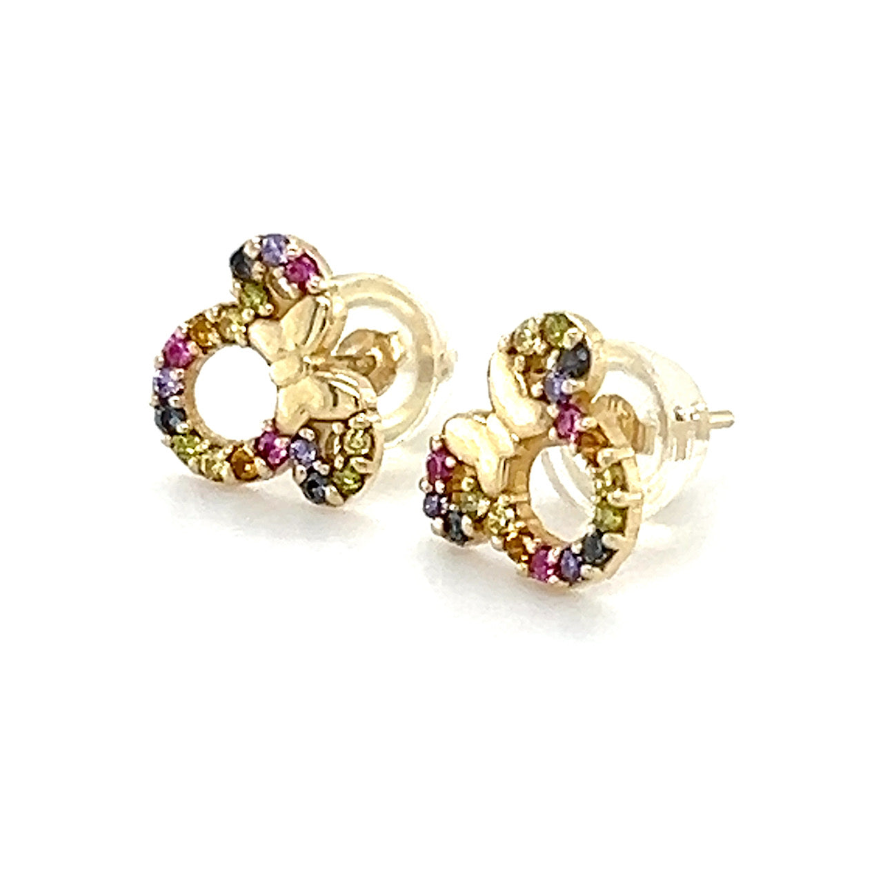 14K Yellow Gold Mickey Mouse Stud Earrings; 0.4g