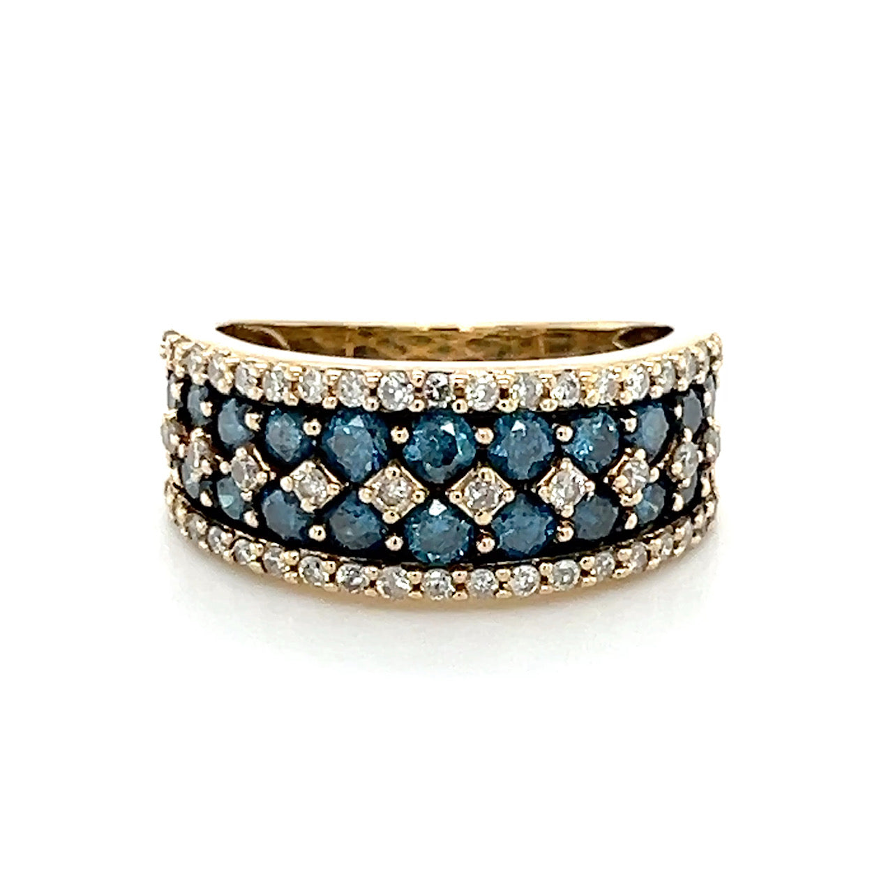 14K Yellow Gold Diamond Lady's Fashion Ring; 1.05CTW; 3.2DWT; Size 7