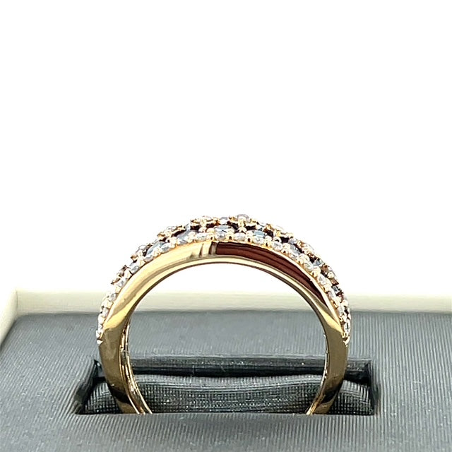 14K Yellow Gold Diamond Lady's Fashion Ring; 1.05CTW; 3.2DWT; Size 7