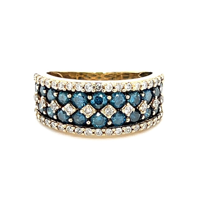 14K Yellow Gold Diamond Lady's Fashion Ring; 1.05CTW; 3.2DWT; Size 7
