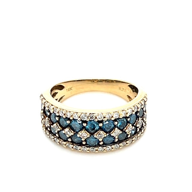14K Yellow Gold Diamond Lady's Fashion Ring; 1.05CTW; 3.2DWT; Size 7