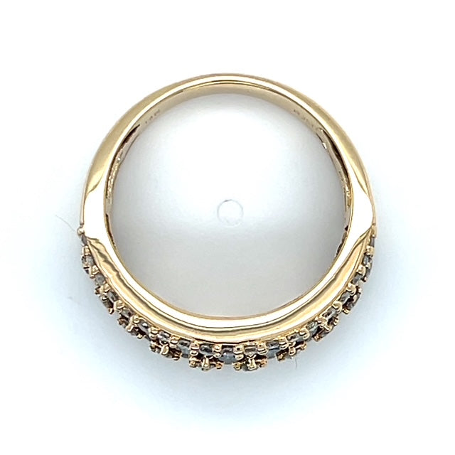 14K Yellow Gold Diamond Lady's Fashion Ring; 1.05CTW; 3.2DWT; Size 7