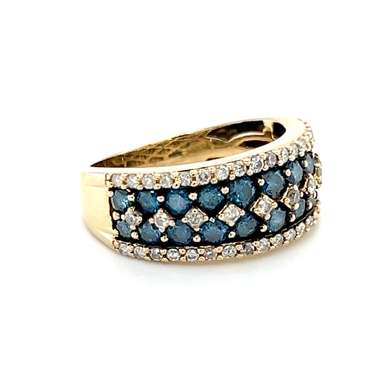 14K Yellow Gold Diamond Lady's Fashion Ring; 1.05CTW; 3.2DWT; Size 7