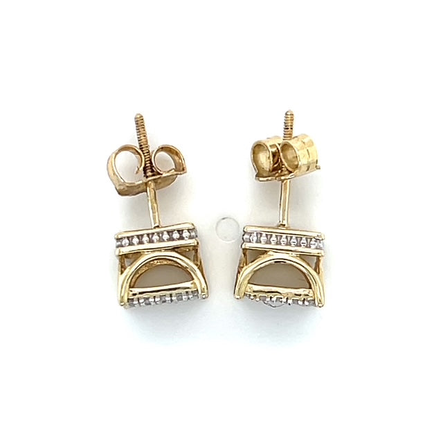 10K Yellow Gold Diamond Stud Earrings; 0.25CTW; 1.9g
