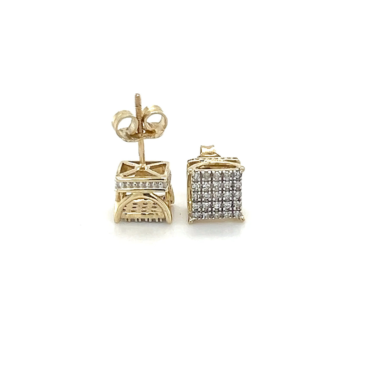 10K Yellow Gold Diamond Stud Earrings; 0.25CTW; 1.9g