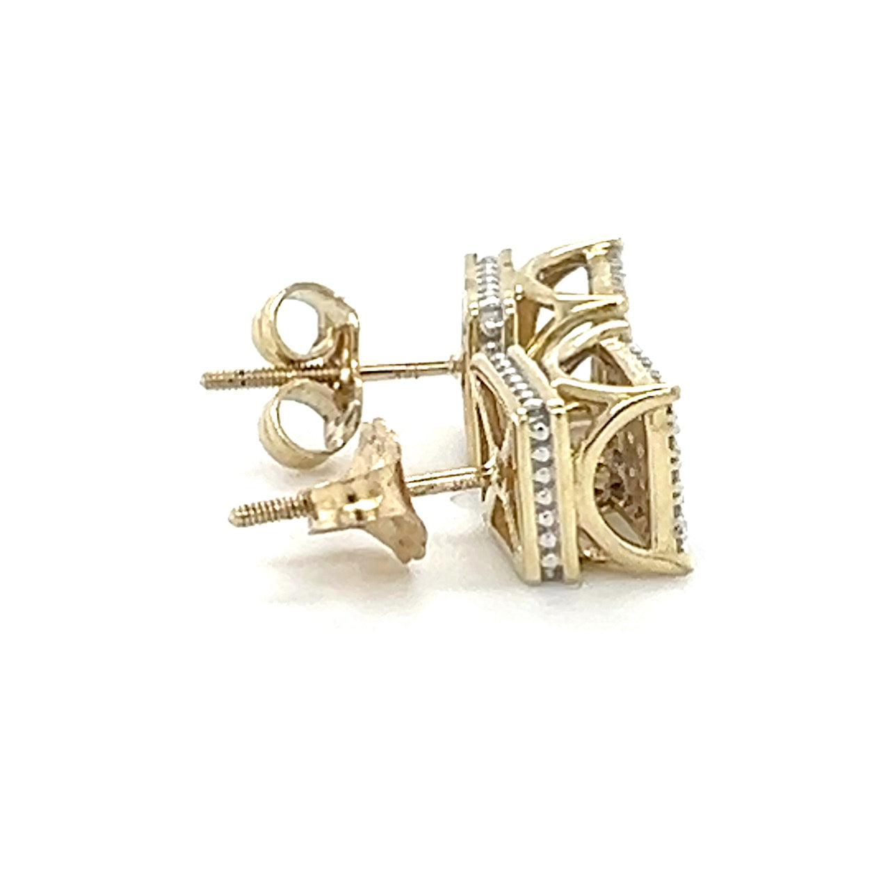 10K Yellow Gold Diamond Stud Earrings; 0.25CTW; 1.9g