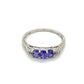 10K White Gold Amethyst Lady's Ring; 1.4g; Size 7