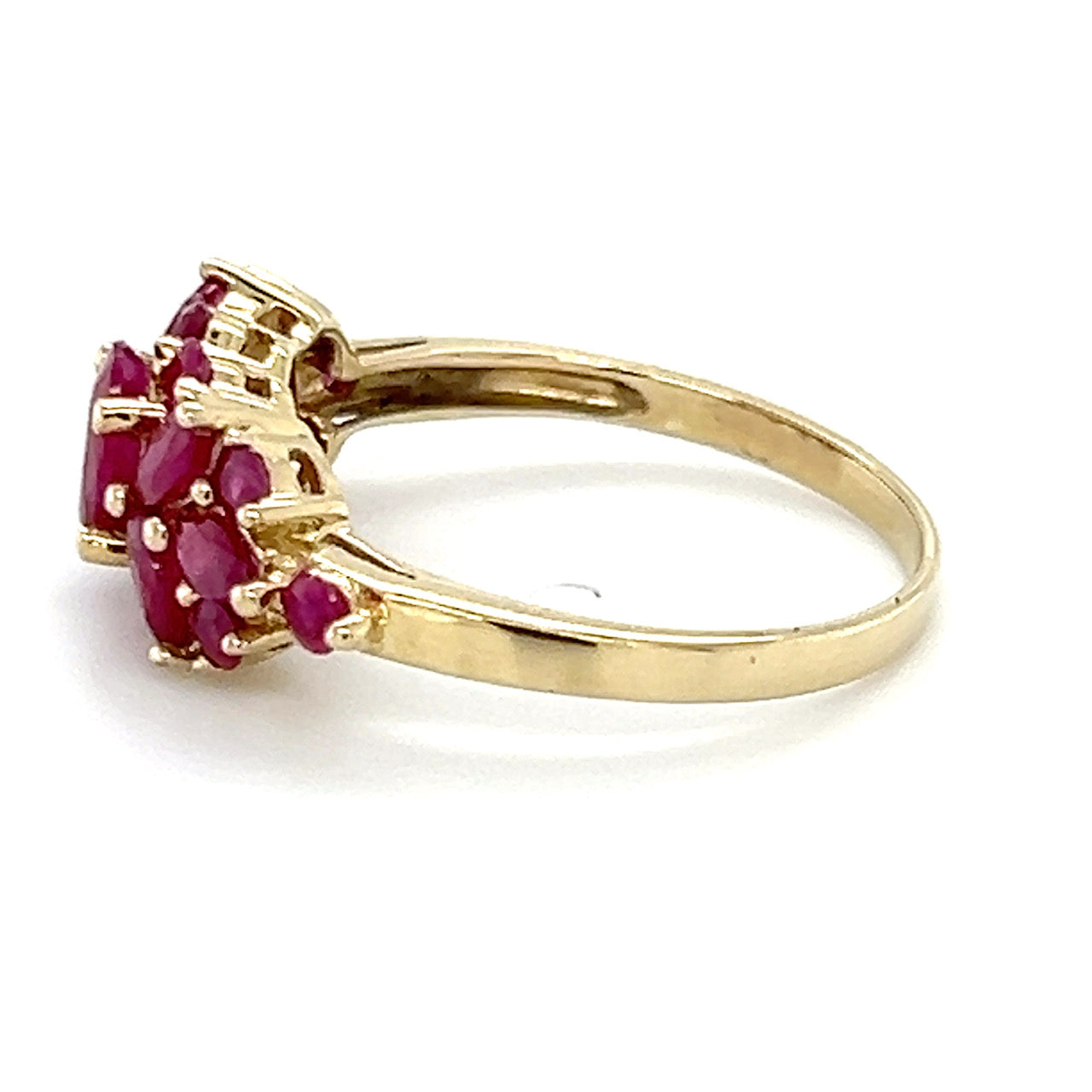 10K Yellow Gold Synthetic Ruby Lady's Ring; 2.3g; Size 7