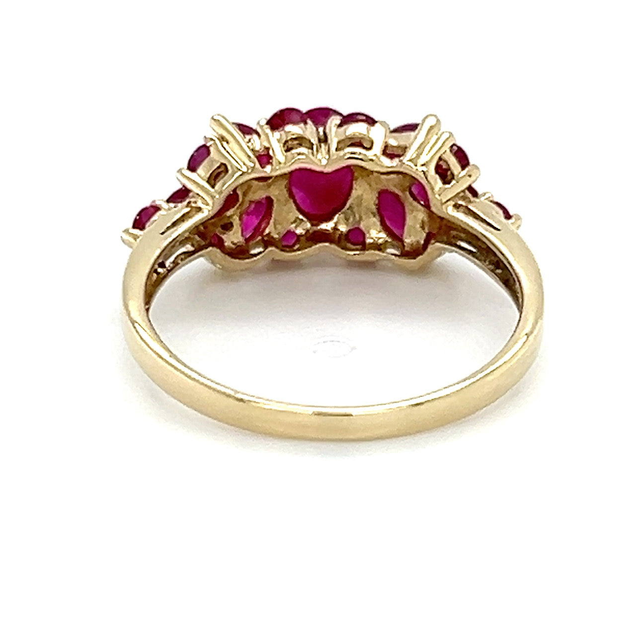 10K Yellow Gold Synthetic Ruby Lady's Ring; 2.3g; Size 7