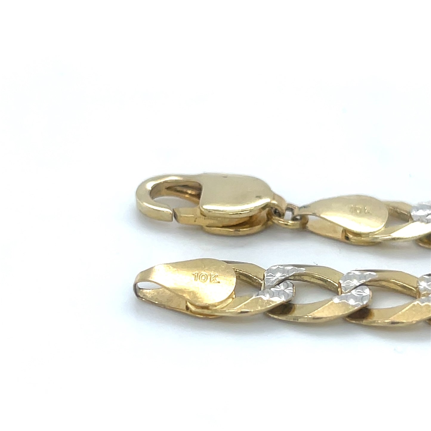 10K Two-Tone Gold 30" Curb Chain; 81g
