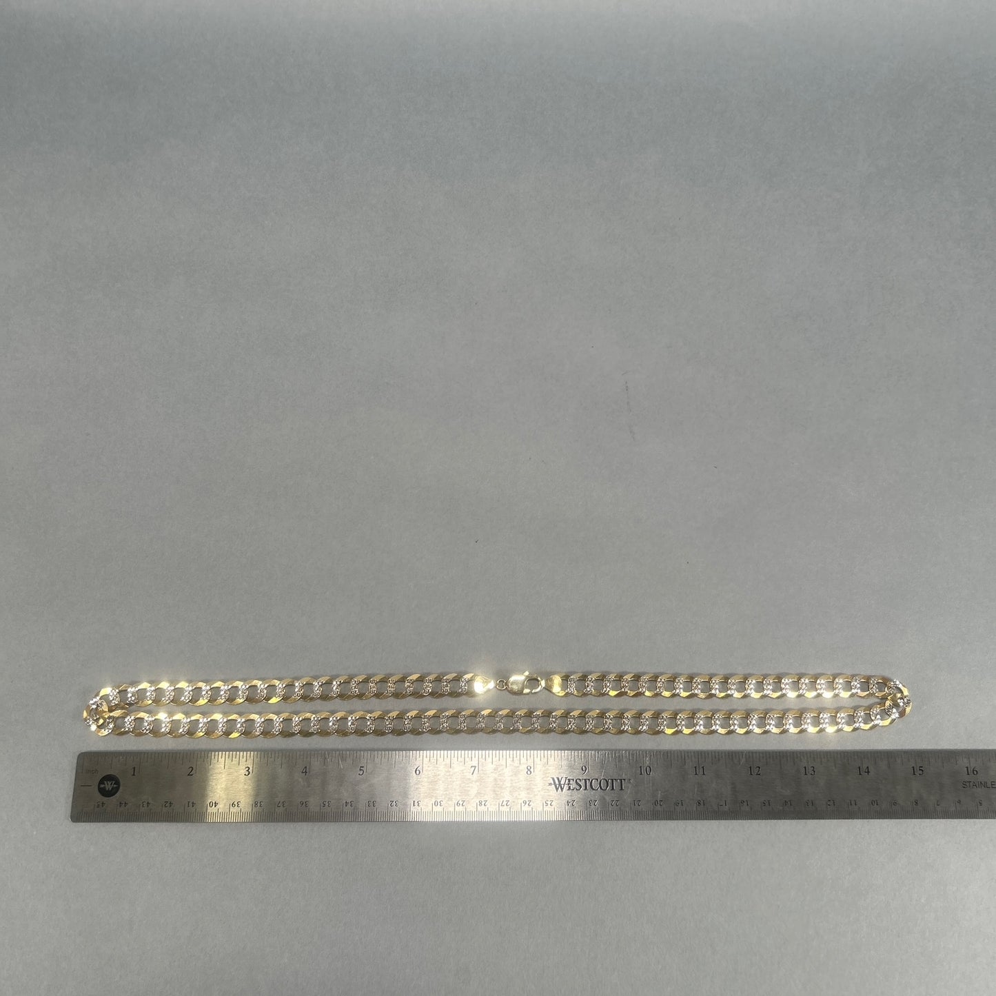 10K Two-Tone Gold 30" Curb Chain; 81g