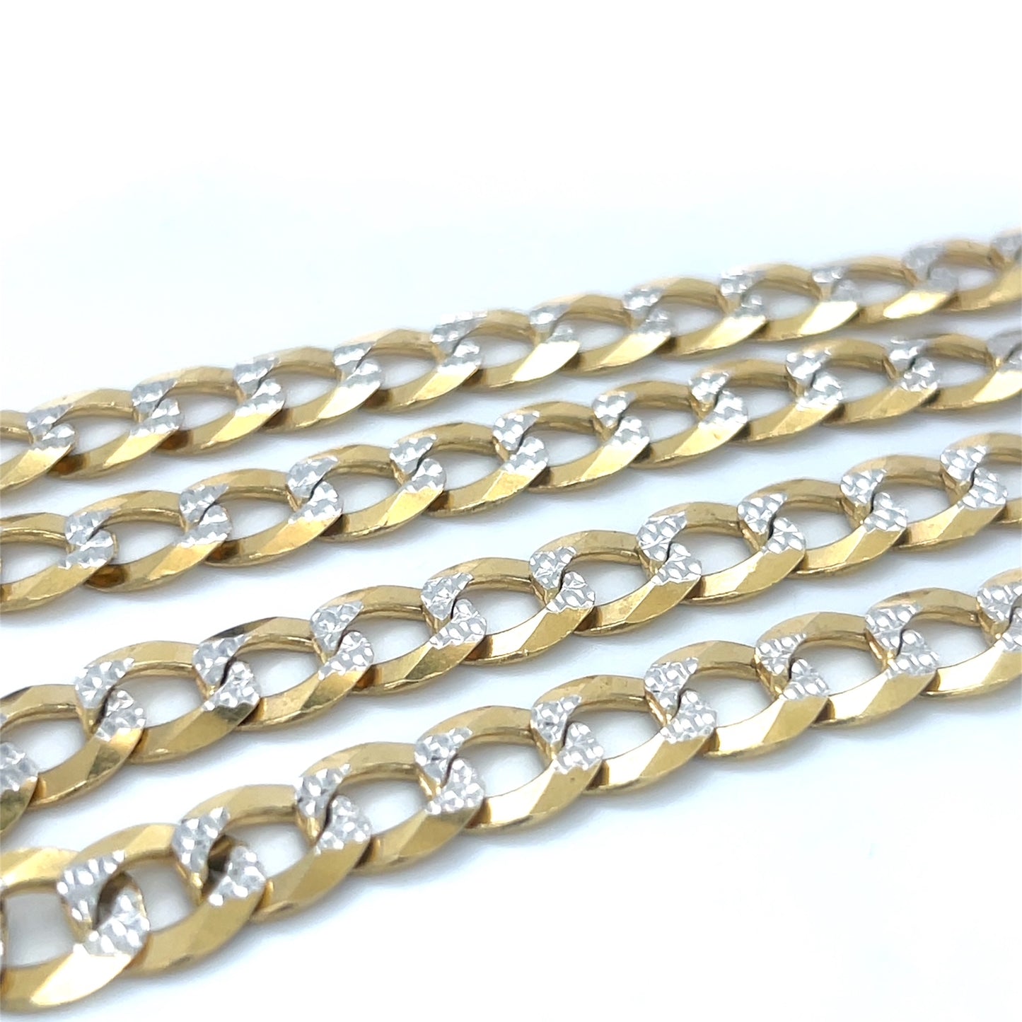 10K Two-Tone Gold 30" Curb Chain; 81g