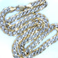 10K Two-Tone Gold 30" Curb Chain; 81g