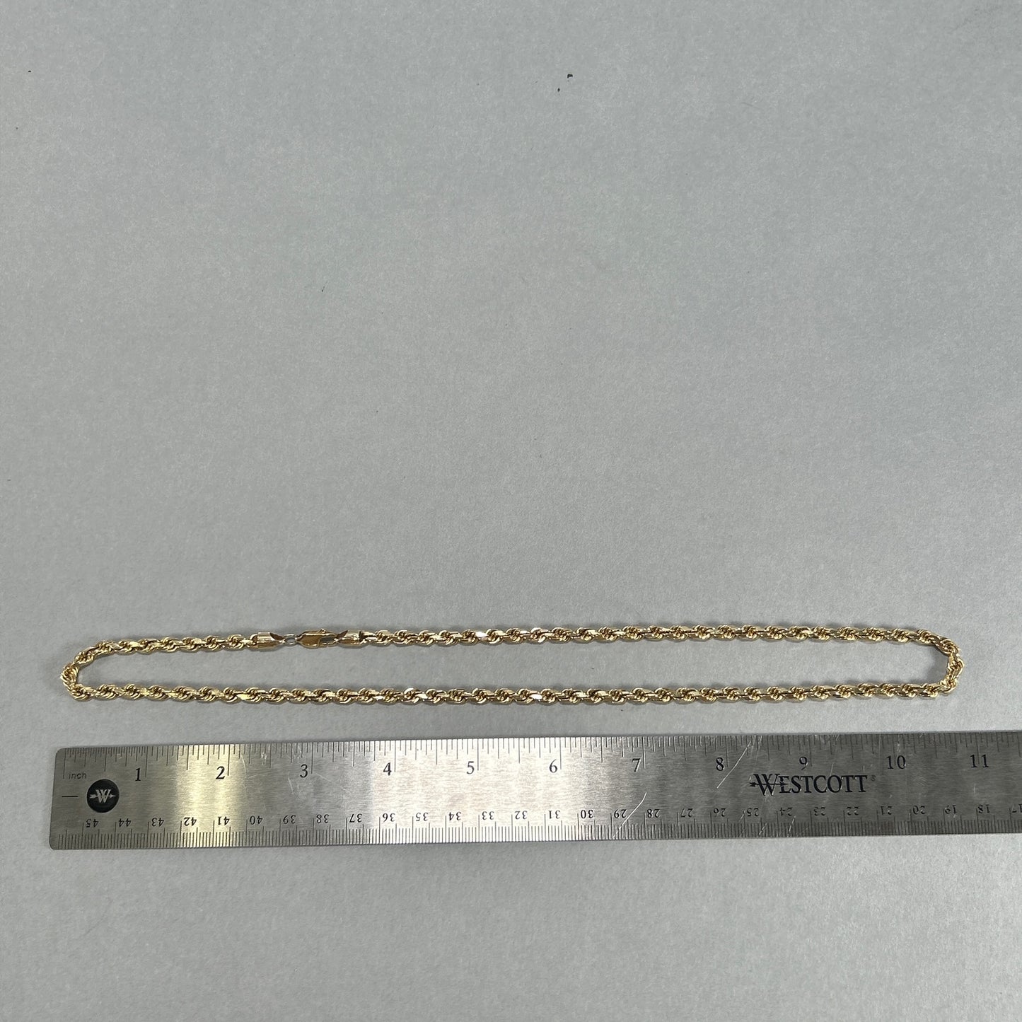 10K Yellow Gold 22.5" Rope Chain; 39g