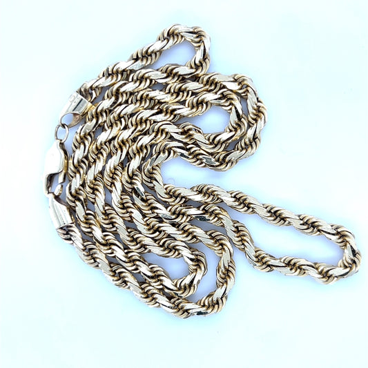 10K Yellow Gold 22.5" Rope Chain; 39g