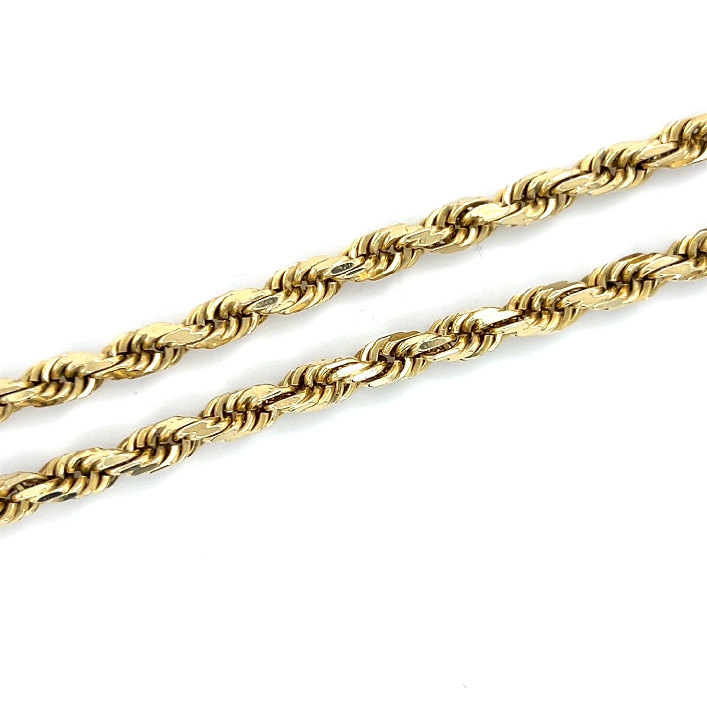 10K Yellow Gold 22.5" Rope Chain; 39g
