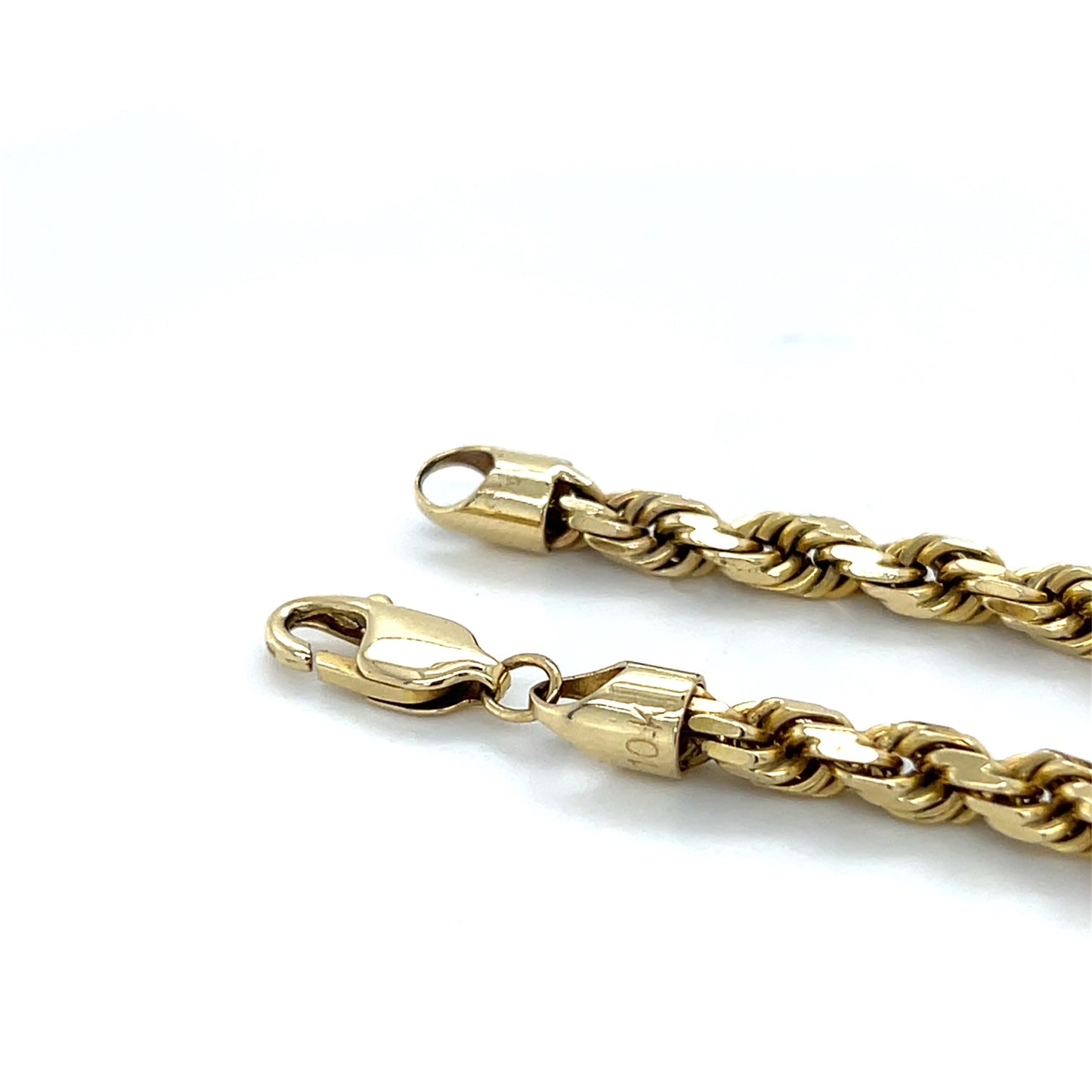 10K Yellow Gold 22.5" Rope Chain; 39g