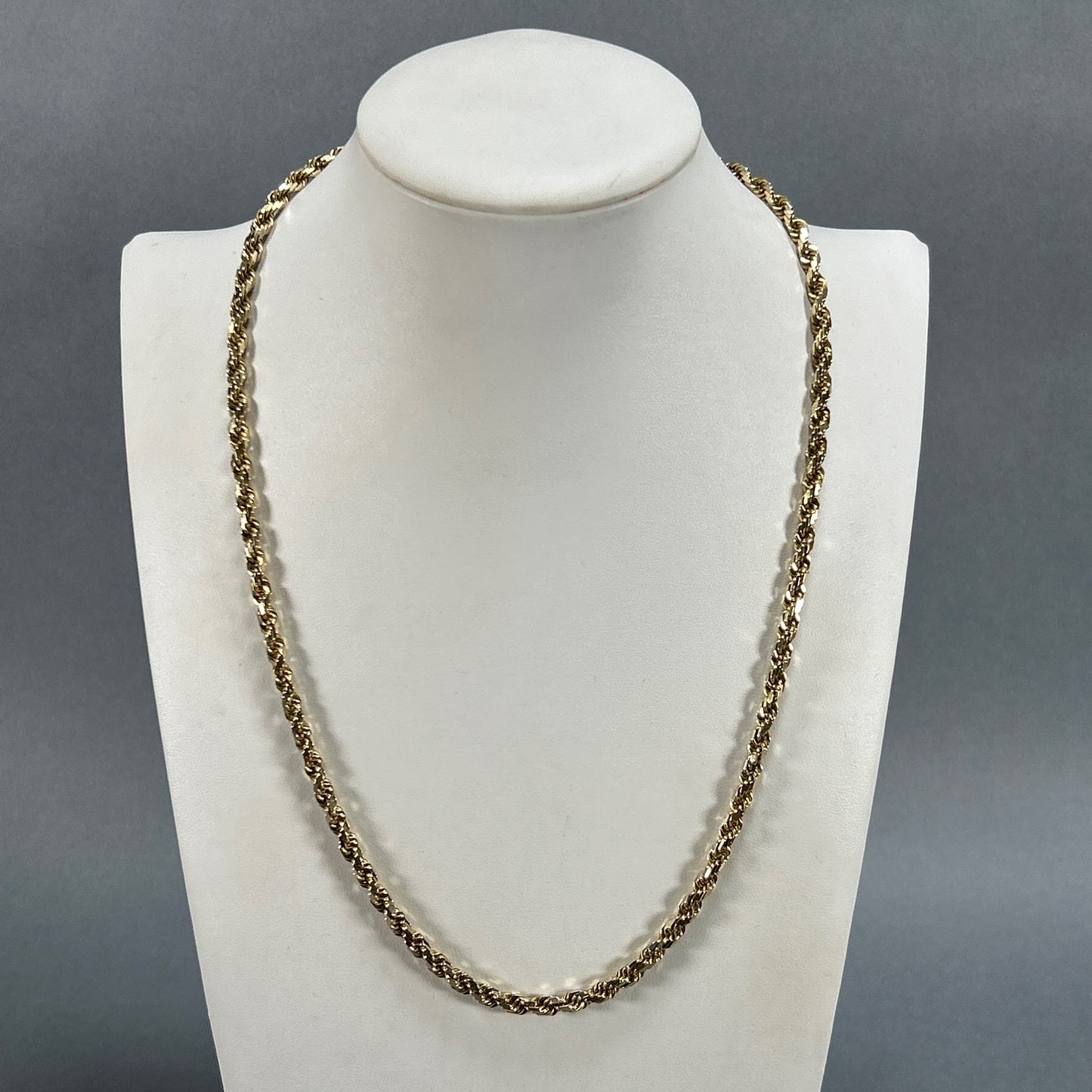 10K Yellow Gold 22.5" Rope Chain; 39g