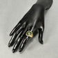 10K Yellow Gold Vintage Gentleman's Green Stone & Diamond Accent Ring; 7.6g; Size 10.25