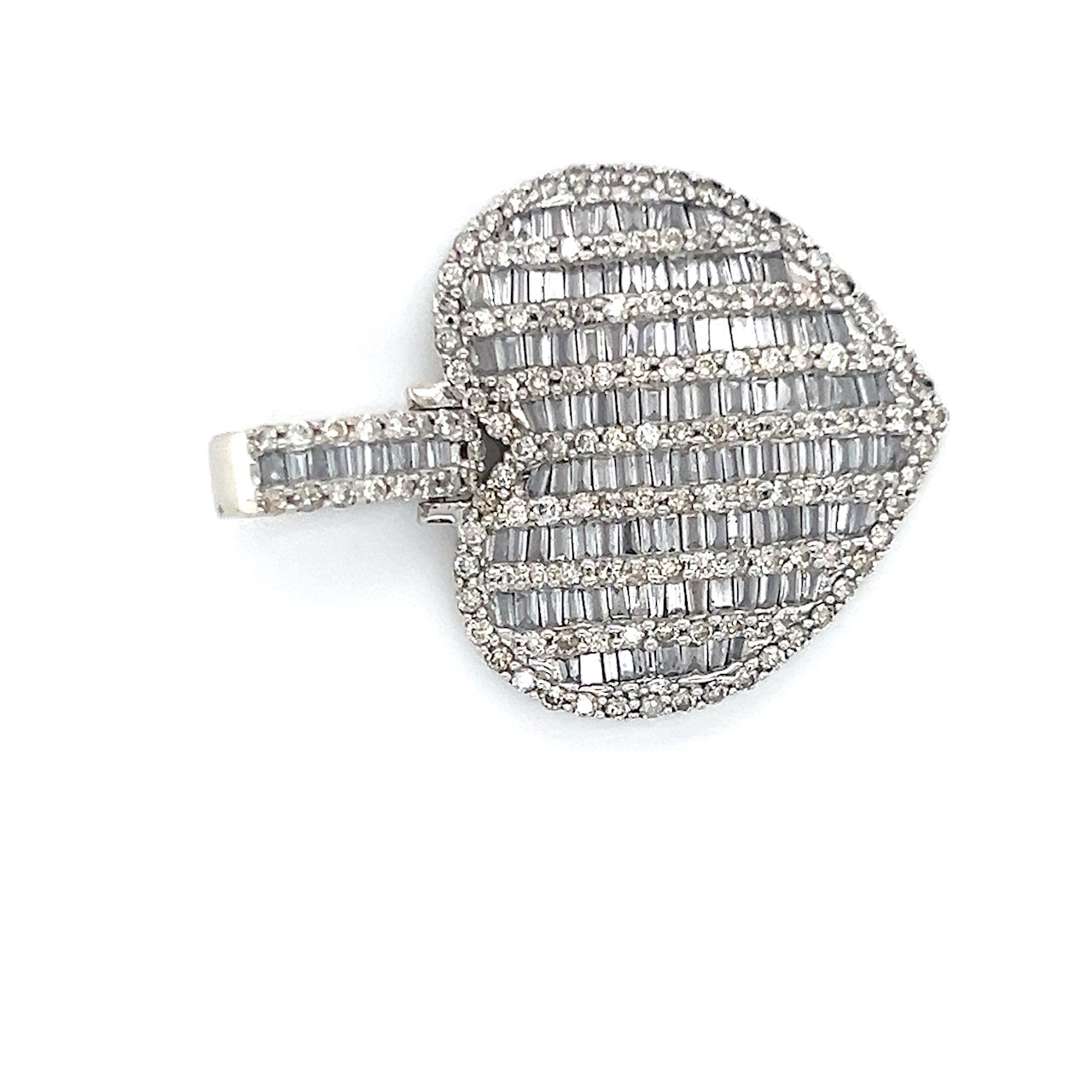 10K White Gold Diamond Heart Pendant; 1.5CTW; 9.3g