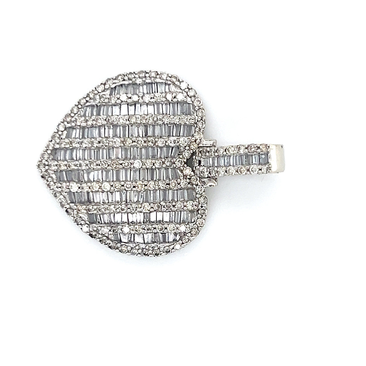 10K White Gold Diamond Heart Pendant; 1.5CTW; 9.3g