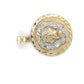 10K Two-Tone Gold Lion Pendant; 3.7g