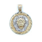 10K Two-Tone Gold Lion Pendant; 3.7g