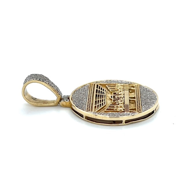 10K Two-Tone Gold Diamond "Last Supper" Pendant; 0.40CTW; 6.1g