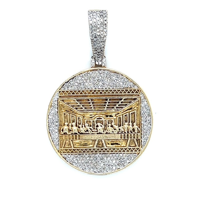 10K Two-Tone Gold Diamond "Last Supper" Pendant; 0.40CTW; 6.1g