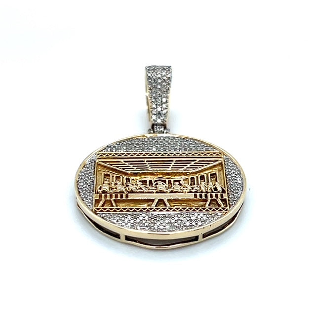 10K Two-Tone Gold Diamond "Last Supper" Pendant; 0.40CTW; 6.1g
