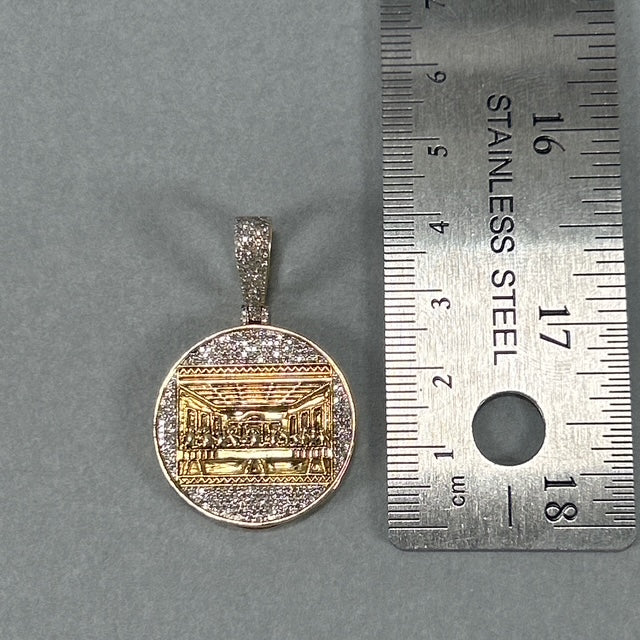 10K Two-Tone Gold Diamond "Last Supper" Pendant; 0.40CTW; 6.1g