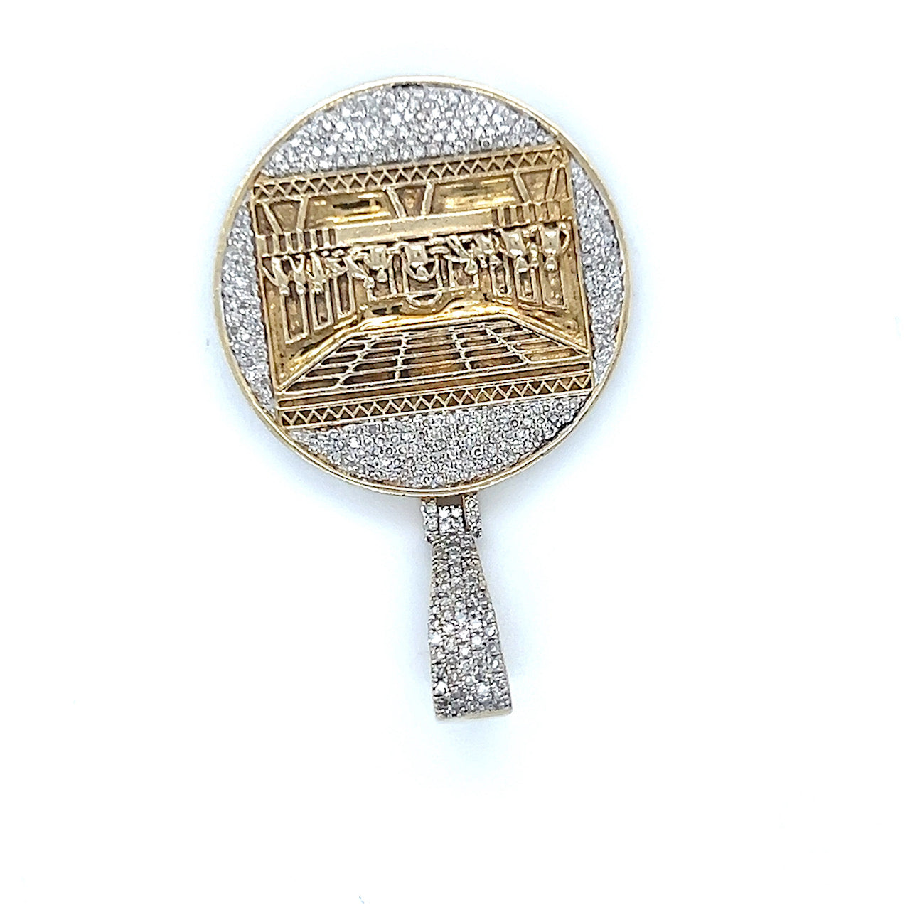 10K Two-Tone Gold Diamond "Last Supper" Pendant; 0.40CTW; 6.1g