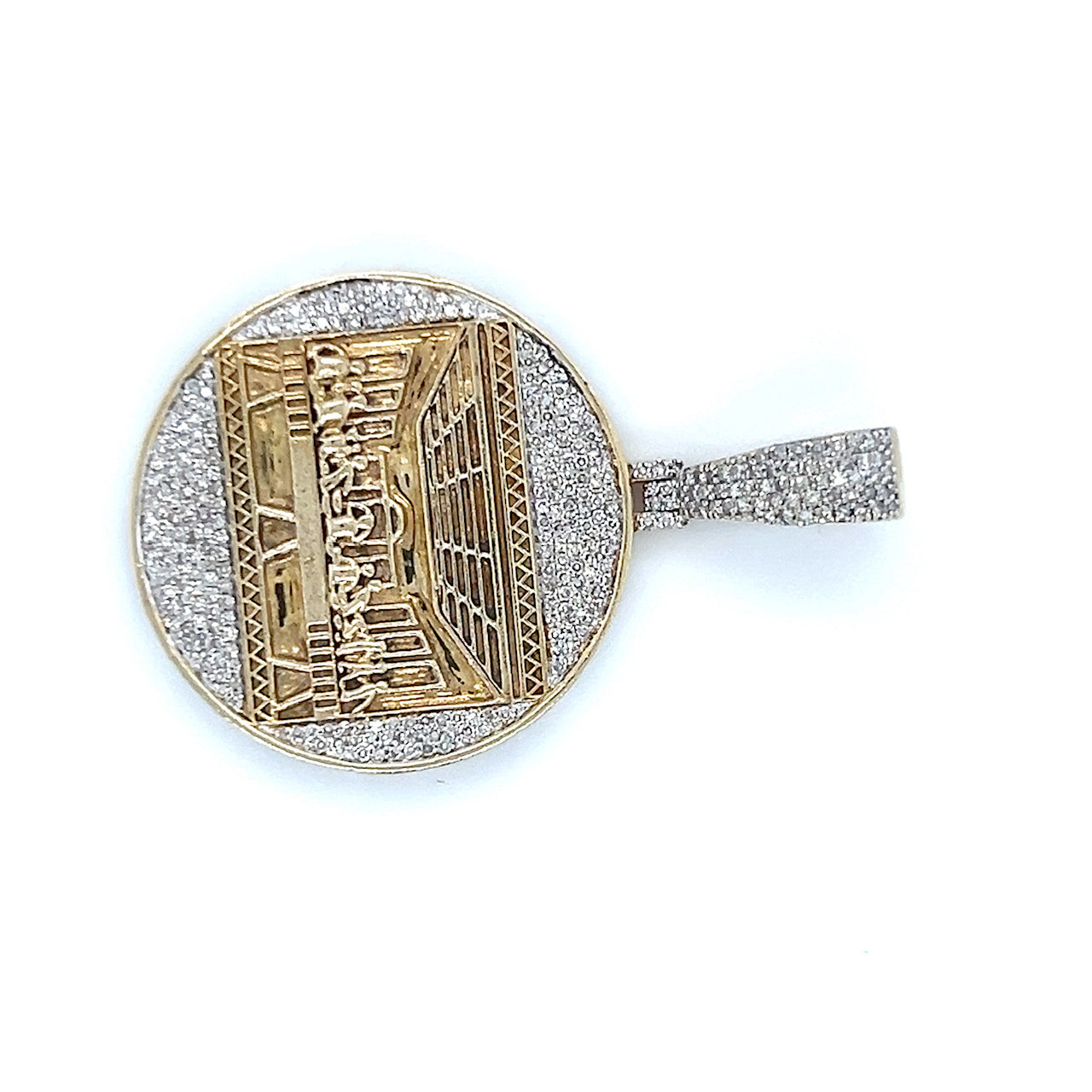 10K Two-Tone Gold Diamond "Last Supper" Pendant; 0.40CTW; 6.1g