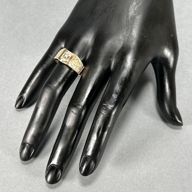 10K Yellow Gold Diamond Gentleman's Fashion Ring; 0.01CTW; 5.9g; Size 11.5