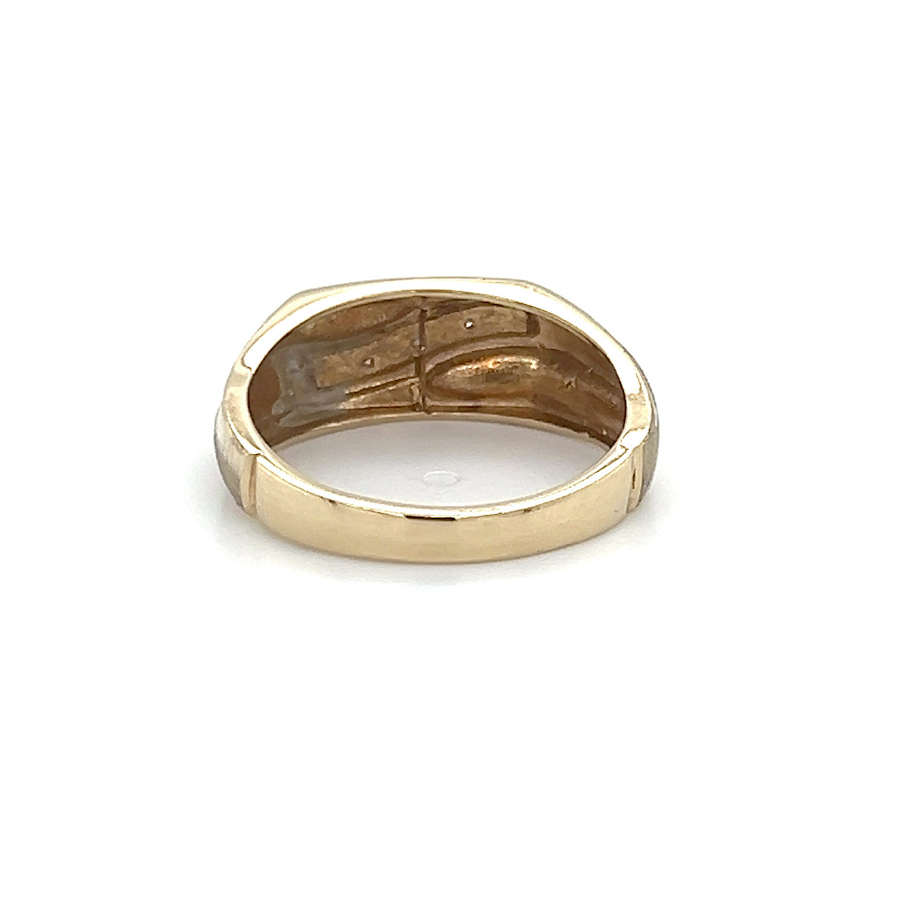 10K Yellow Gold Diamond Gentleman's Ring; 3.4g; Size 10.5