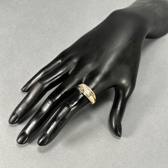 10K Yellow Gold Diamond Gentleman's Ring; 3.4g; Size 10.5