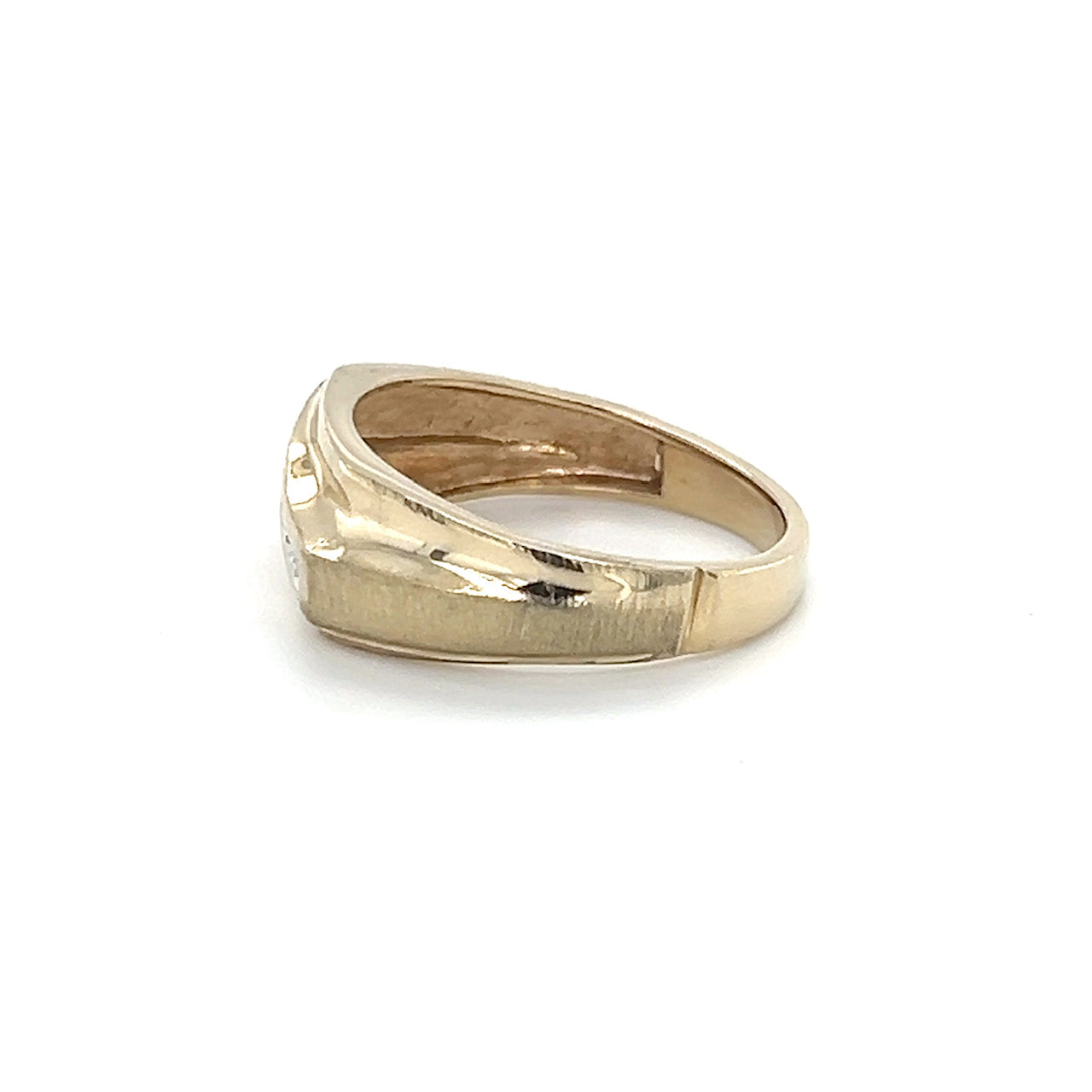 10K Yellow Gold Diamond Gentleman's Ring; 3.4g; Size 10.5