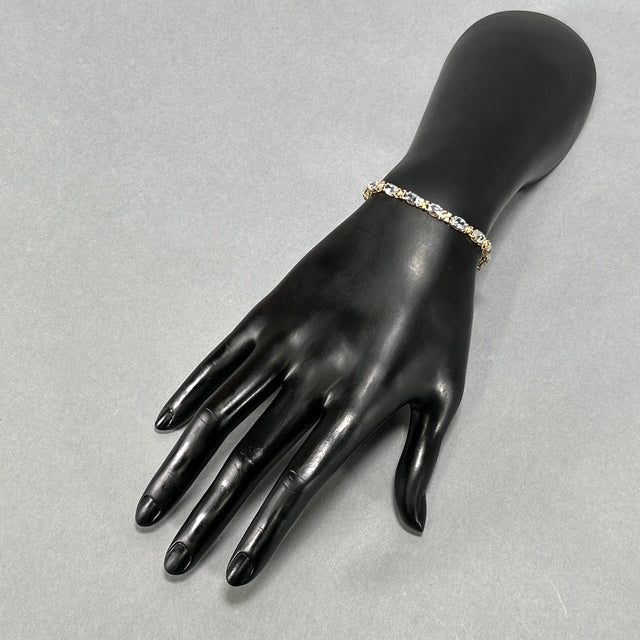 14K Yellow Gold Aquamarine 7" Bracelet; 6g