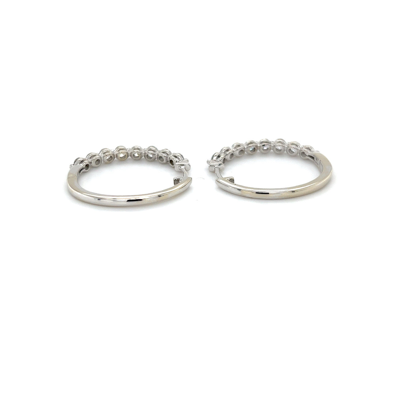 14K White Gold Diamond Hoop Earrings; 5.6g; 2.0CTW