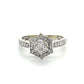 14K White Gold Diamond Lady's Fashion Ring; 3g; Size 9.5